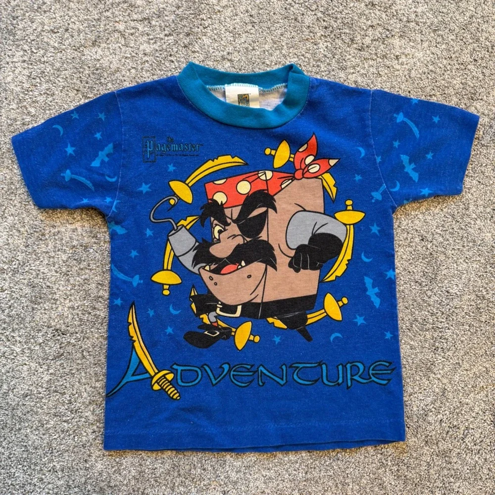 Vintage RARE AOP 1994 The Pagemaster Adventure T-Shirt Size 6 Made in USA Movie
